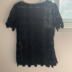 Banana Republic | black eyelet top